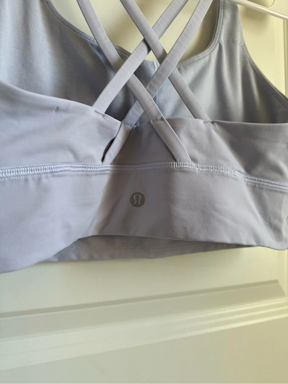Lululemon Lavender Strappy Longline Sports Bra Criss Cross Back